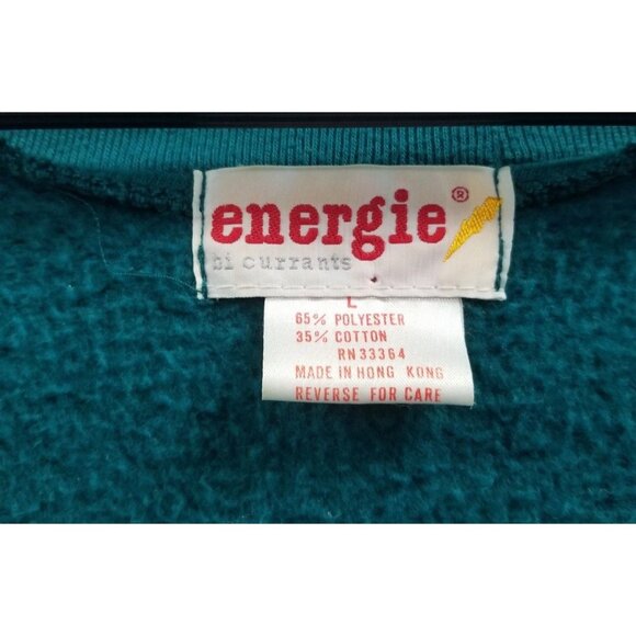 Energie Bi Vtg Currants Colorblock Sweatshirt Cardigan Sz Lg Retro 1990s 90s - Picture 5 of 7